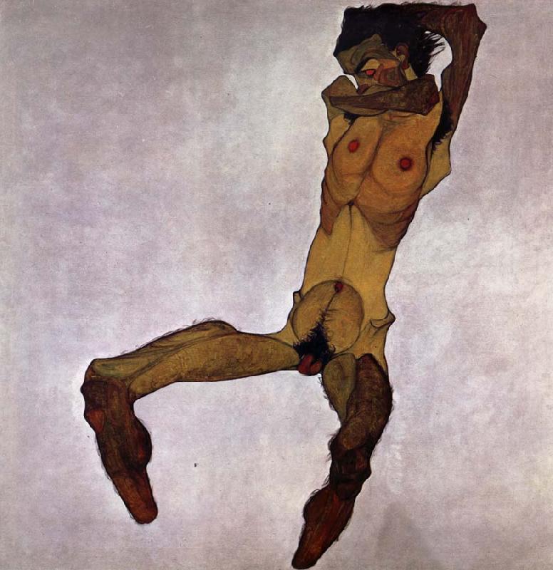 Egon Schiele Seated Male Nude